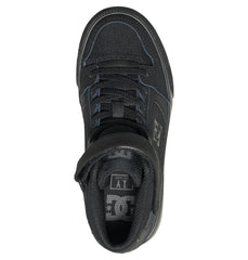 Pure High Elastic Lace High-Top Shoes - Black/Black/Black
