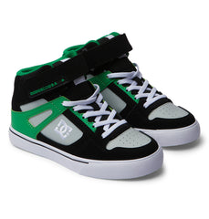 Pure High Elastic Lace High-Top Shoes - Black/Kelly Green