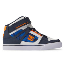 Pure High Elastic Lace High-Top Shoes - Shady Blue/Orange
