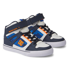 Pure High Elastic Lace High-Top Shoes - Shady Blue/Orange