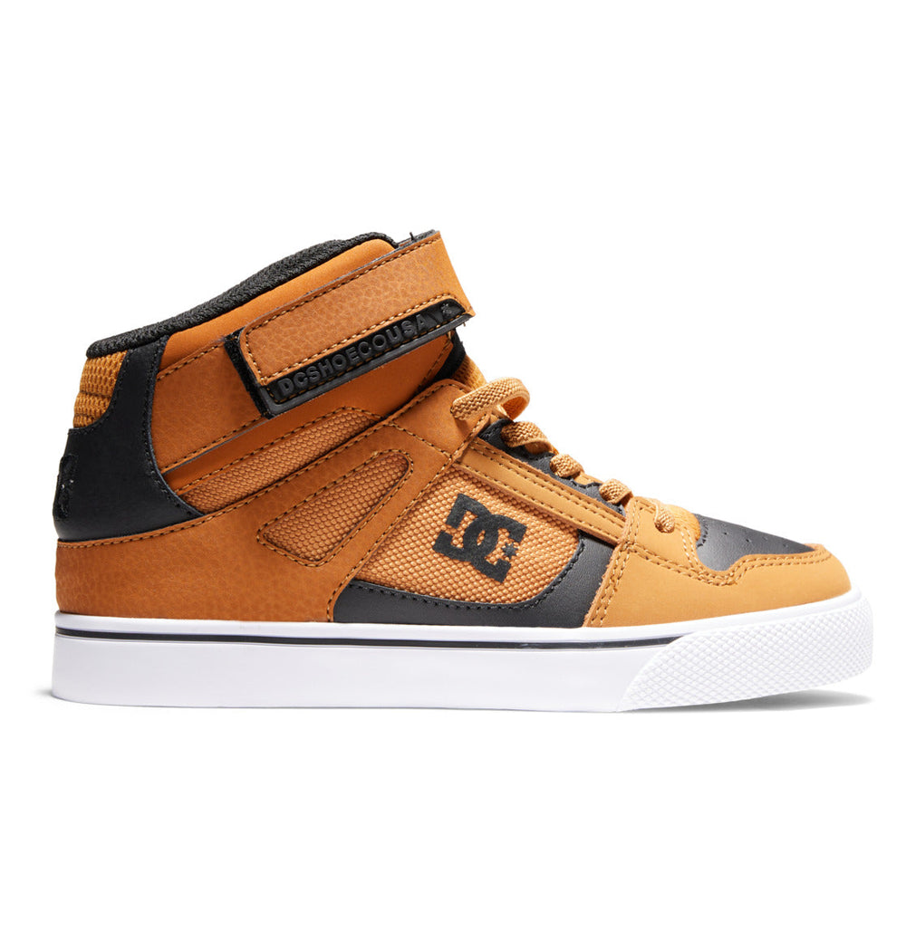 Pure High Elastic Lace High-Top Shoes - Wheat/Black