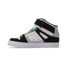 Pure High-Top Elastic Lace High-Top Shoes - Black/Blue/Pink