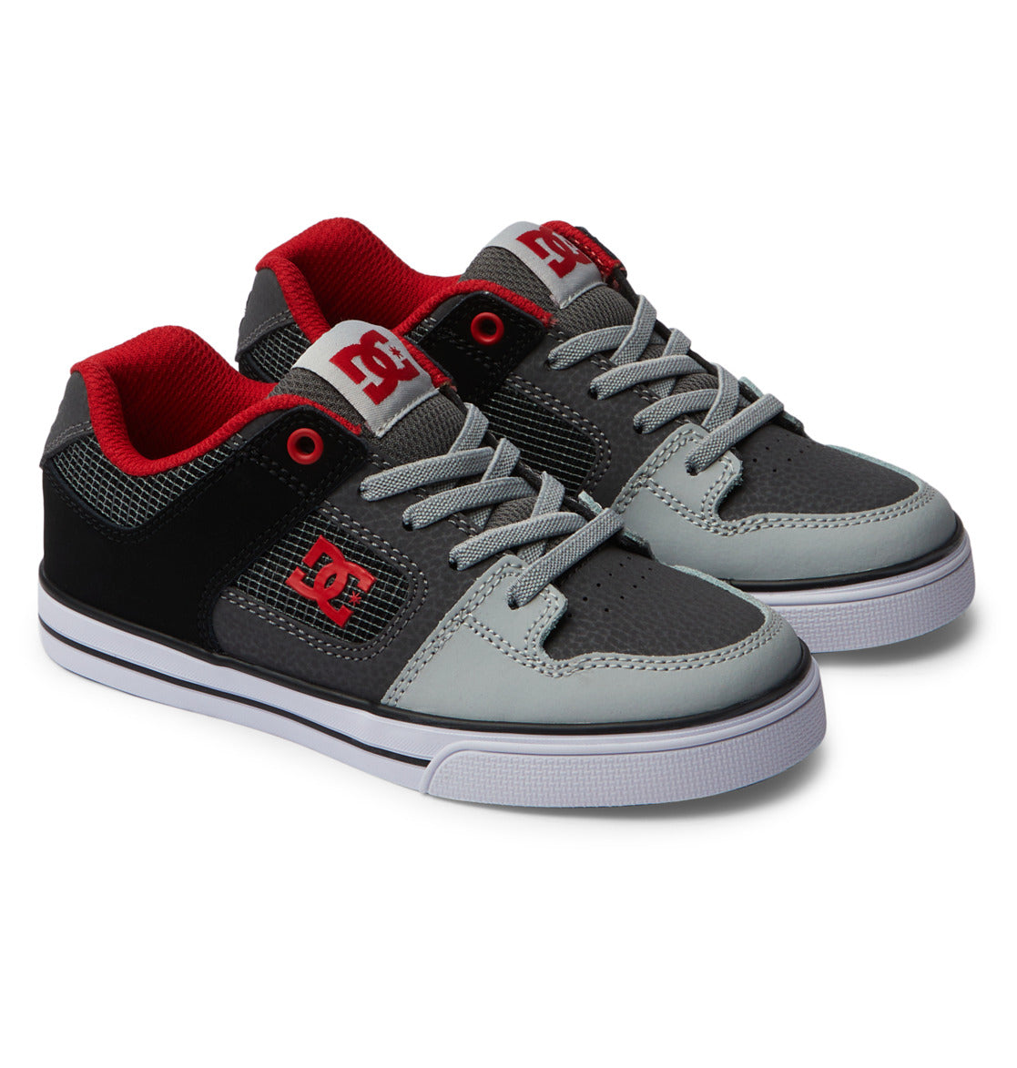 Pure Elastic Lace Shoes - Red/Heather Grey