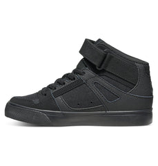 Pure High Elastic Lace High-Top Shoes - Black/Black/Black