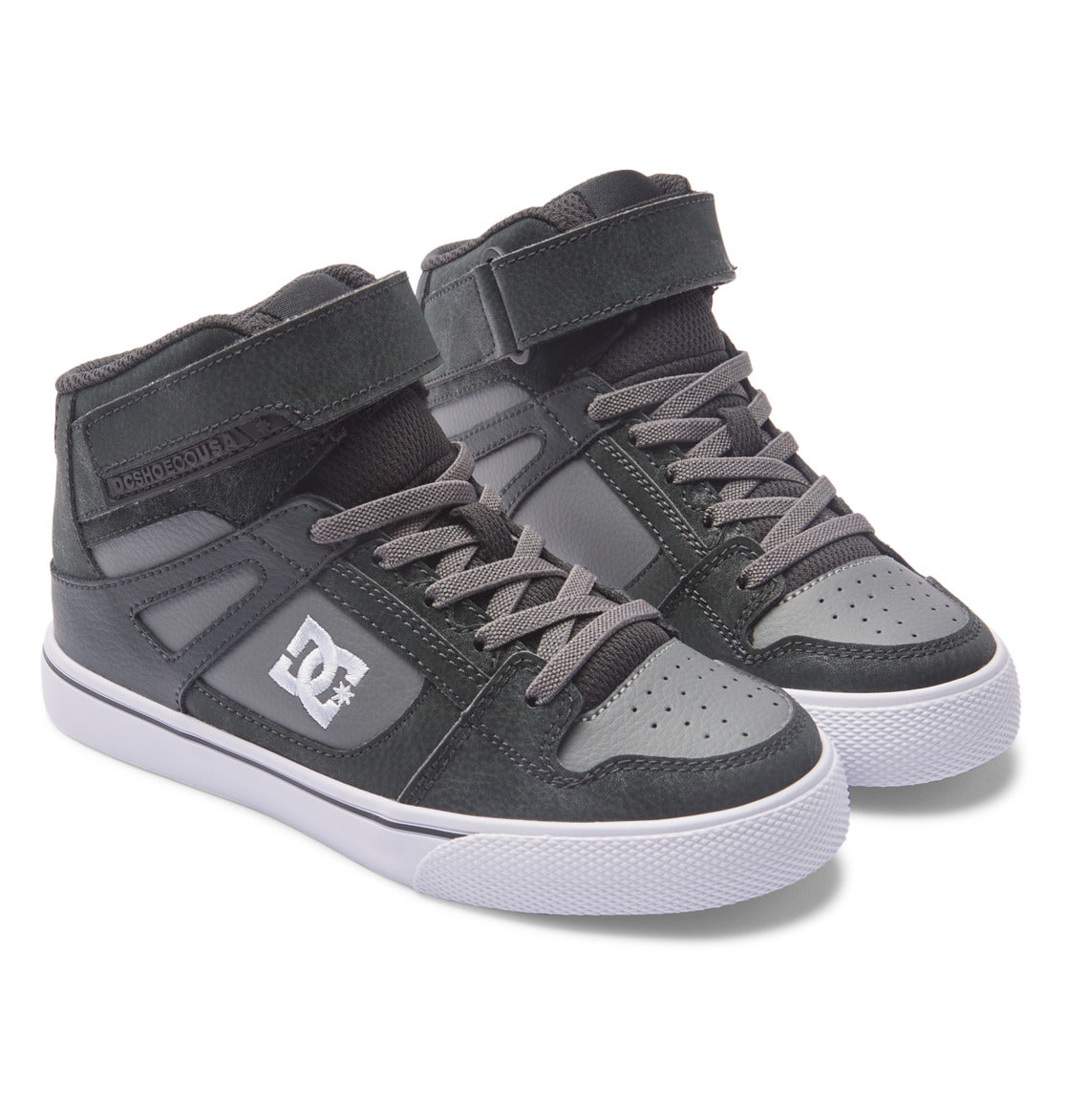 Pure High Elastic Lace High-Top Shoes - Anthracite/Black