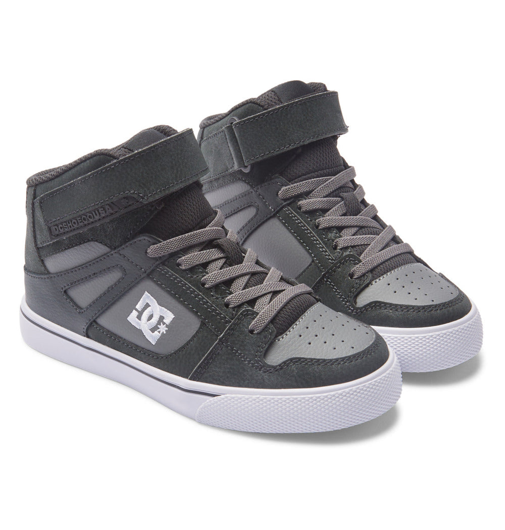 Pure High Elastic Lace High-Top Shoes - Anthracite/Black