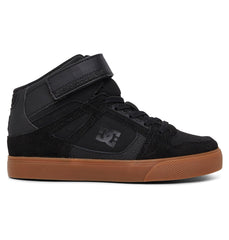 Pure High Elastic Lace High-Top Shoes - Black/Gum