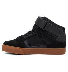Pure High Elastic Lace High-Top Shoes - Black/Gum