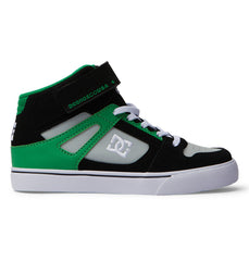 Pure High Elastic Lace High-Top Shoes - Black/Kelly Green