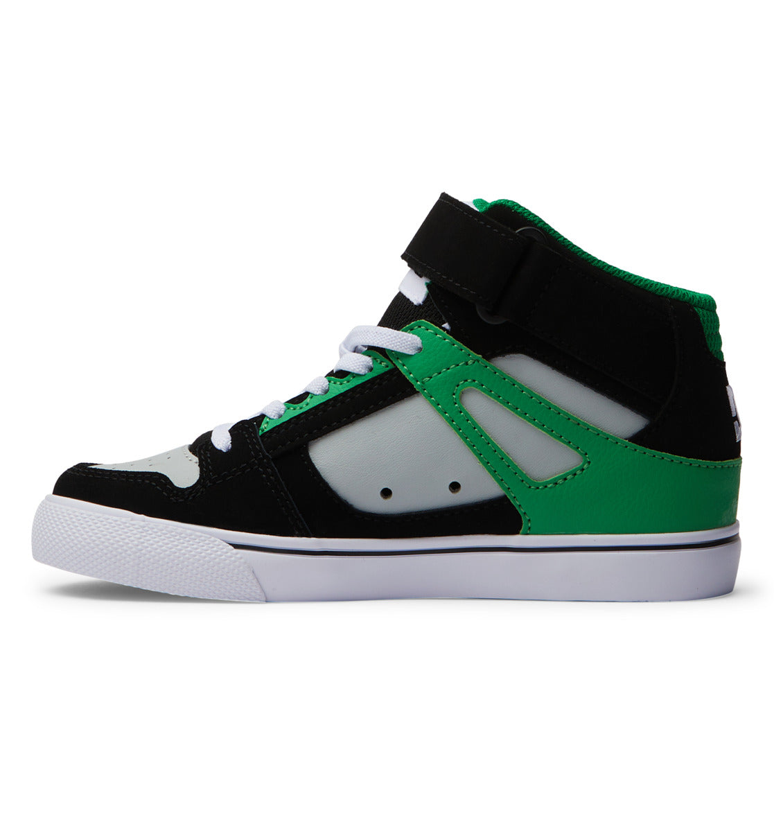 Pure High Elastic Lace High-Top Shoes - Black/Kelly Green