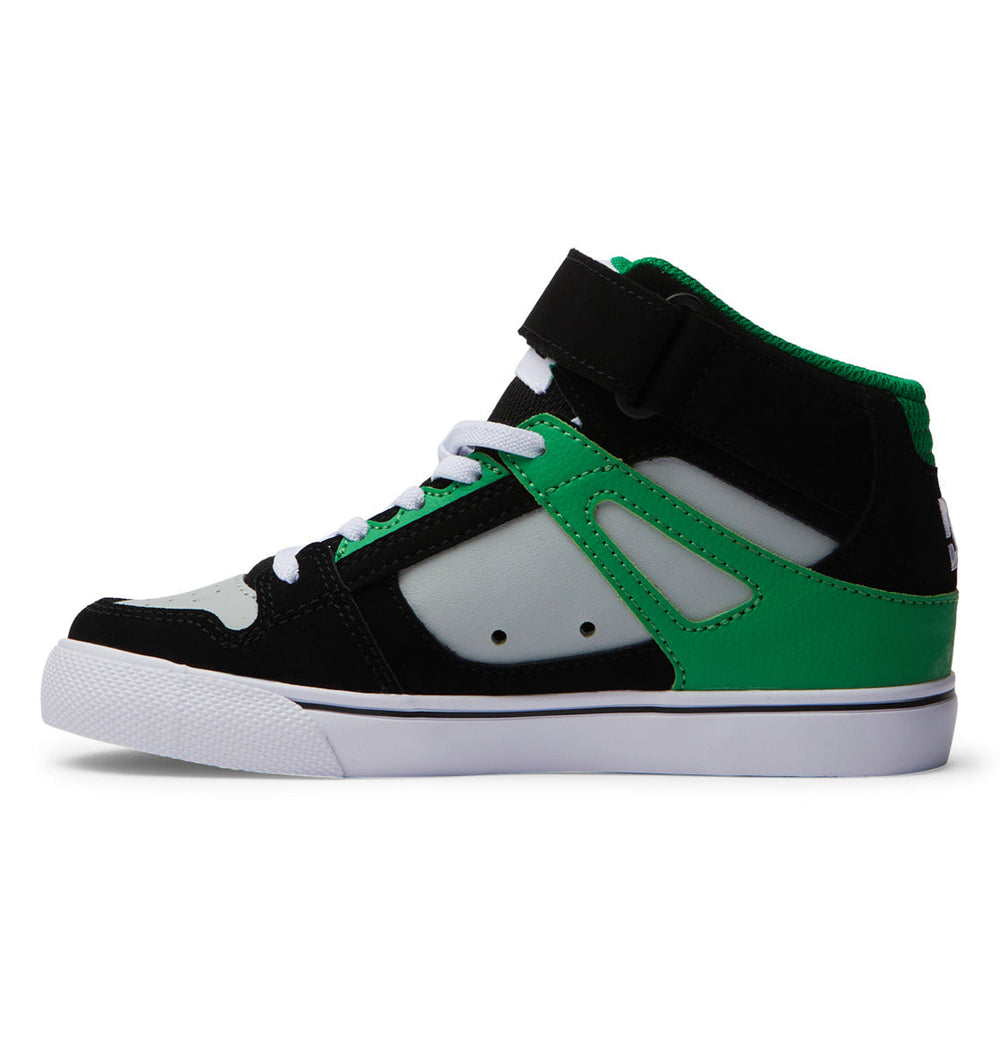 Pure High Elastic Lace High-Top Shoes - Black/Kelly Green