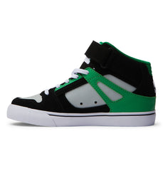 Pure High Elastic Lace High-Top Shoes - Black/Kelly Green