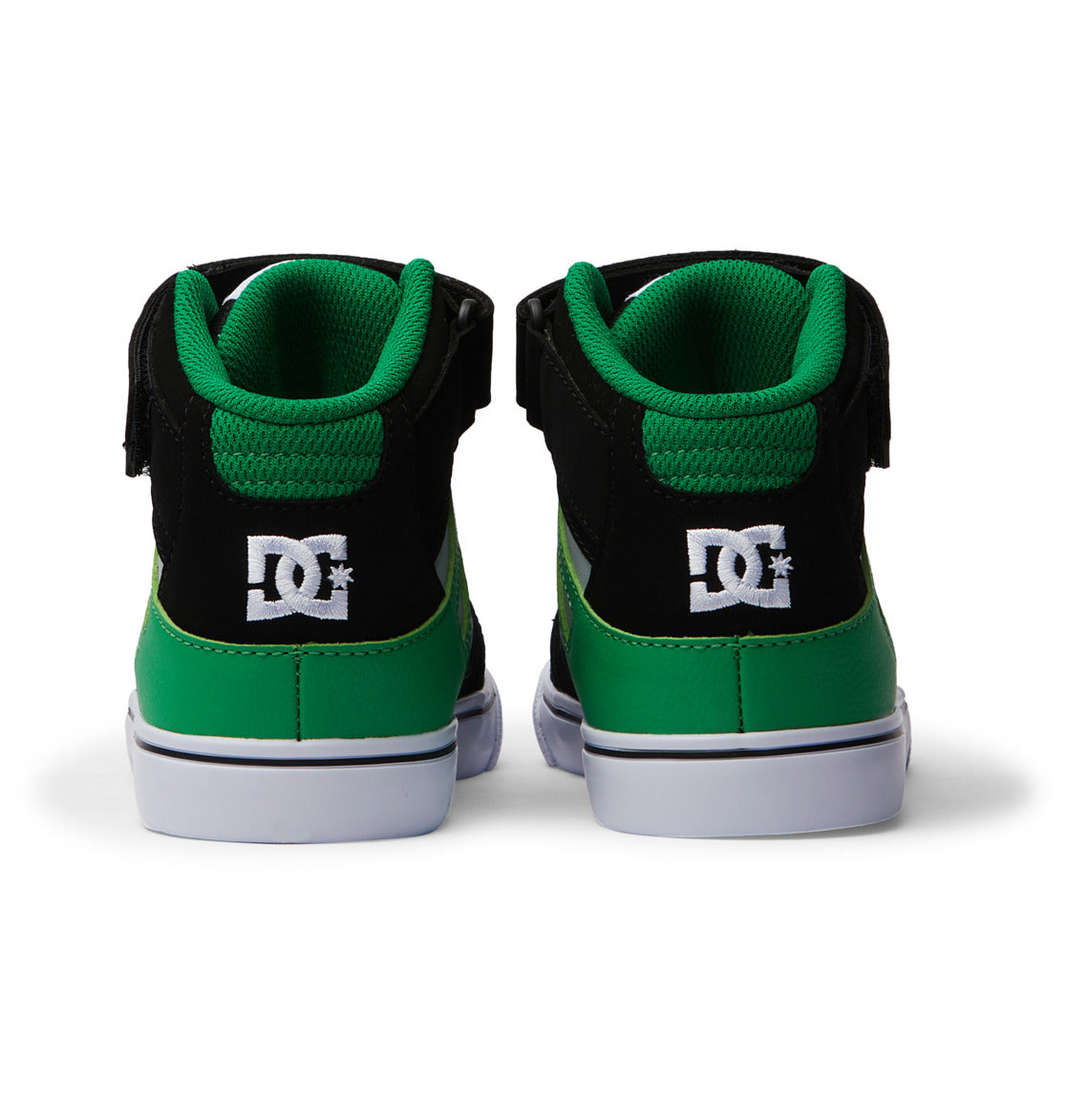 Pure High Elastic Lace High-Top Shoes - Black/Kelly Green