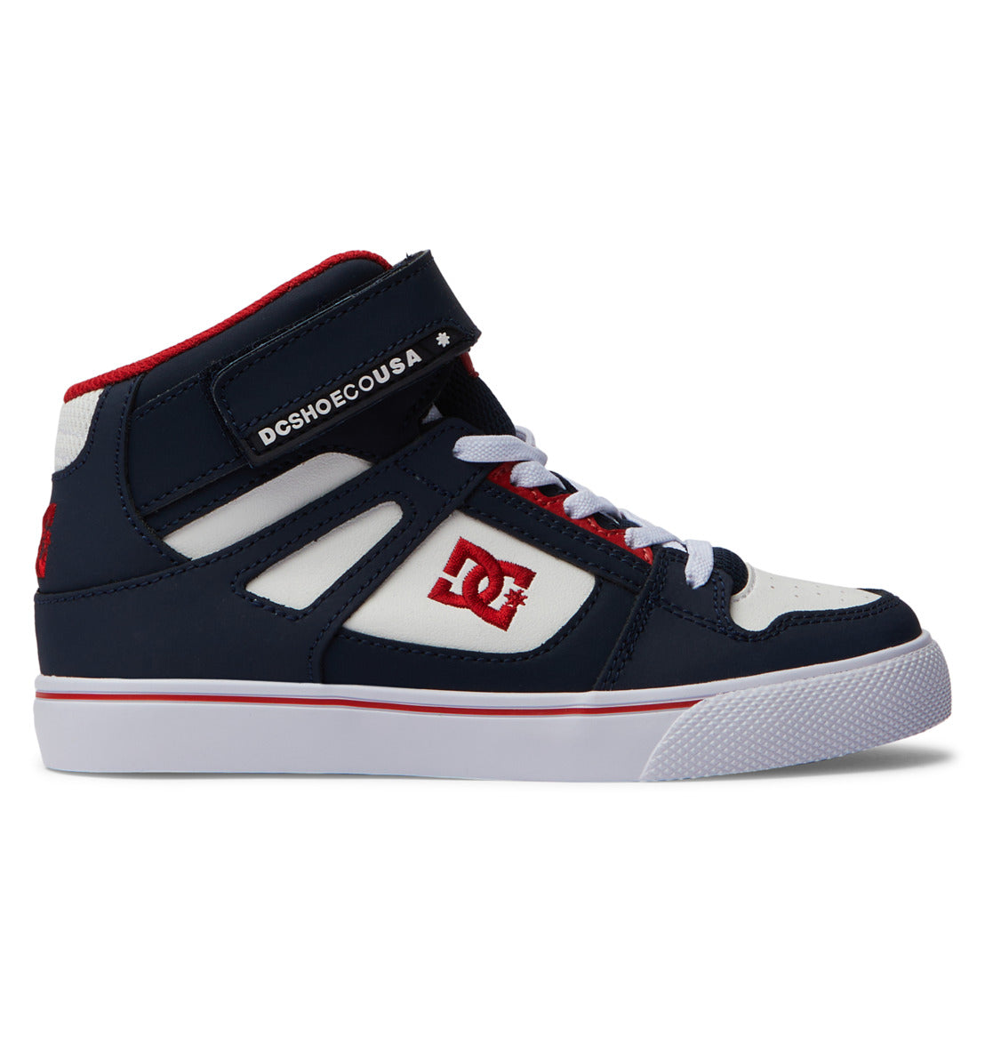 Pure High Elastic Lace High-Top Shoes - Dc Navy/Ath Red