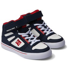 Pure High Elastic Lace High-Top Shoes - Dc Navy/Ath Red