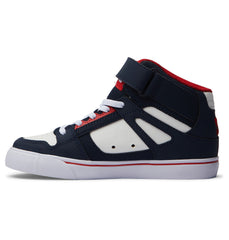 Pure High Elastic Lace High-Top Shoes - Dc Navy/Ath Red