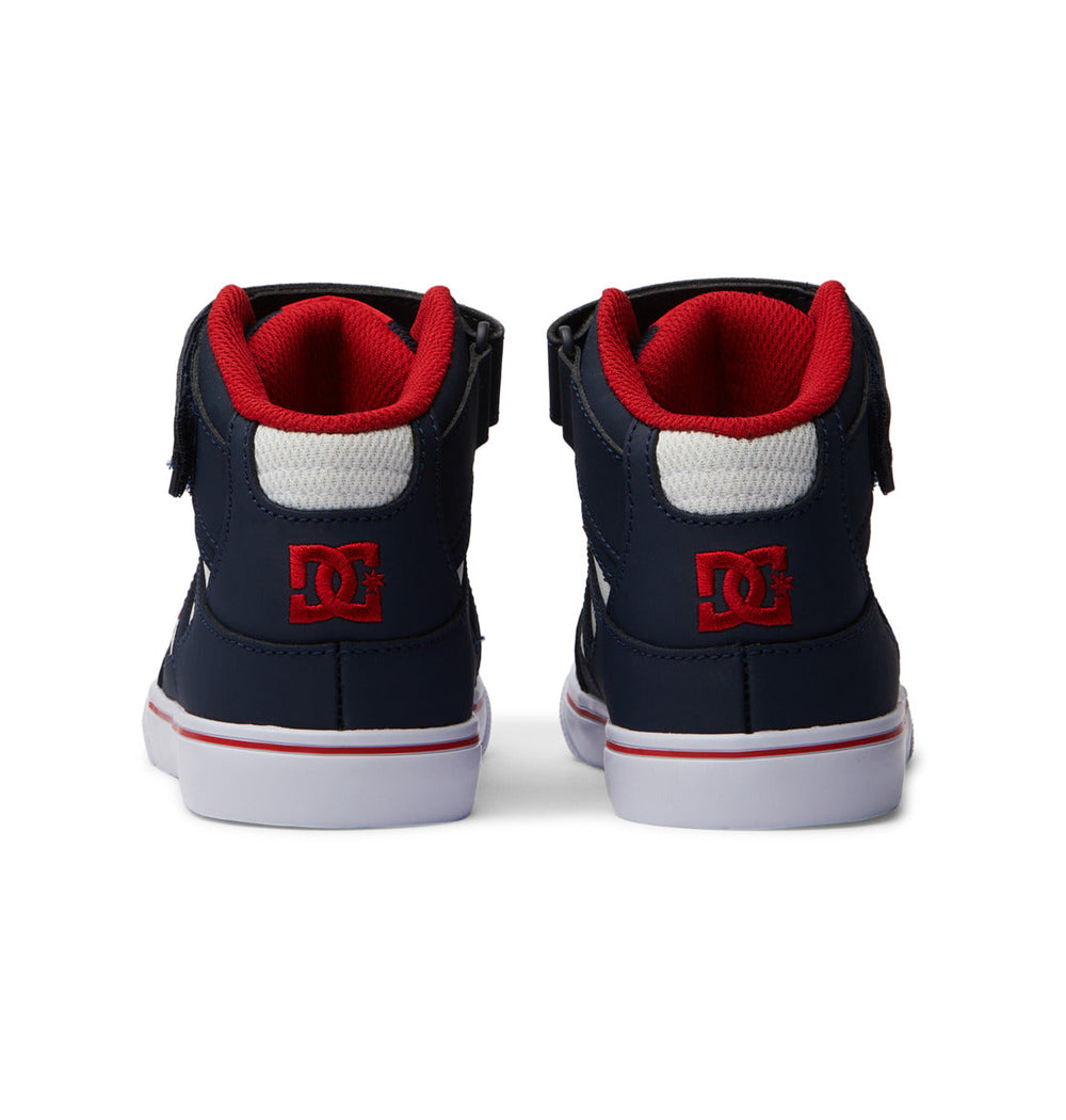Pure High Elastic Lace High-Top Shoes - Dc Navy/Ath Red