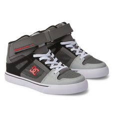 Pure High Elastic Lace High-Top Shoes - Red/Heather Grey