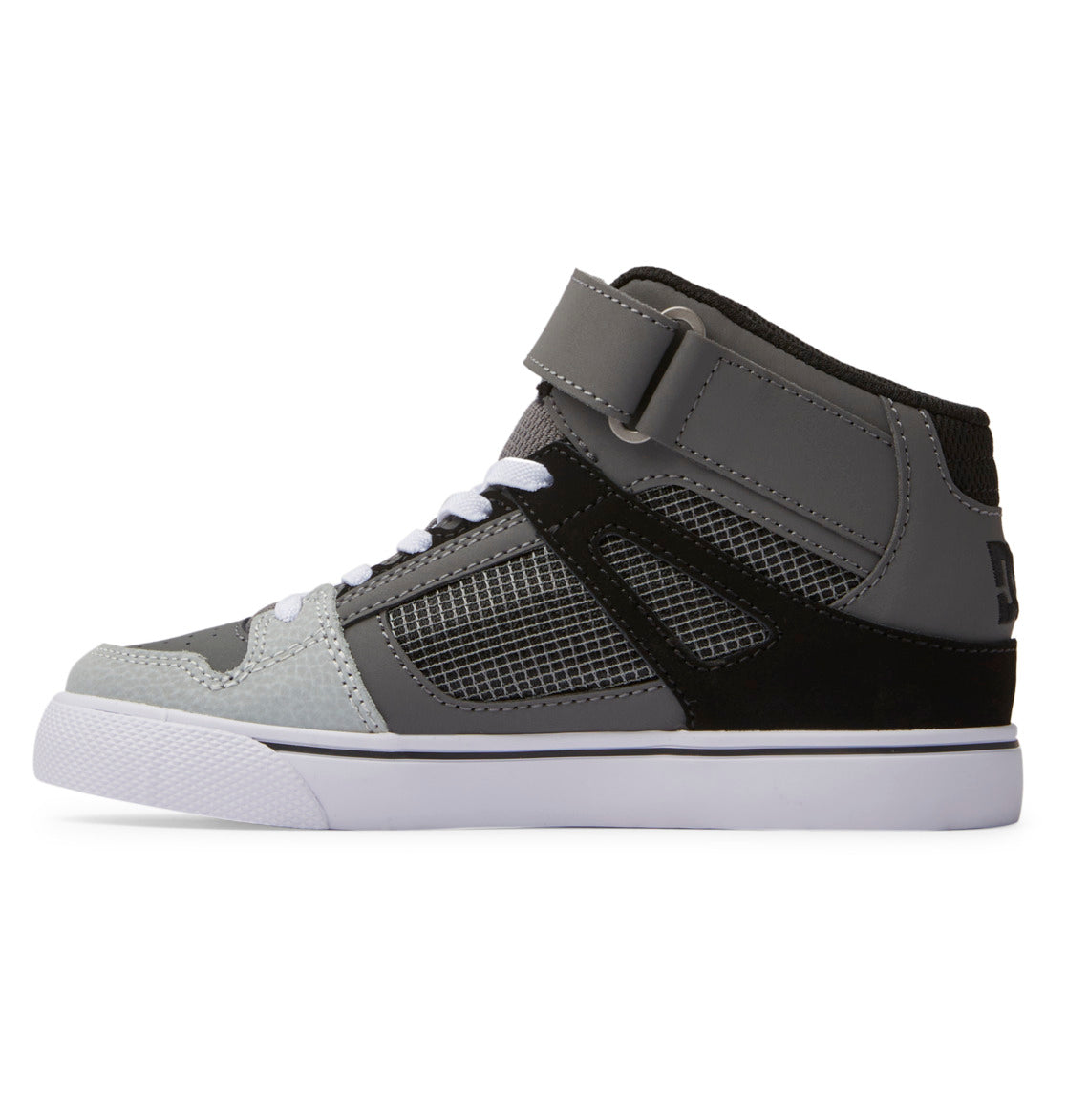 Pure High Elastic Lace High-Top Shoes - Red/Heather Grey
