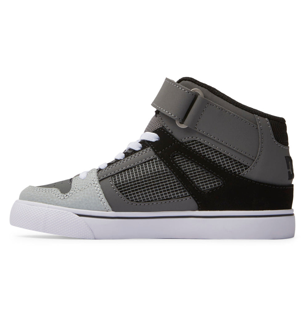 Pure High Elastic Lace High-Top Shoes - Red/Heather Grey