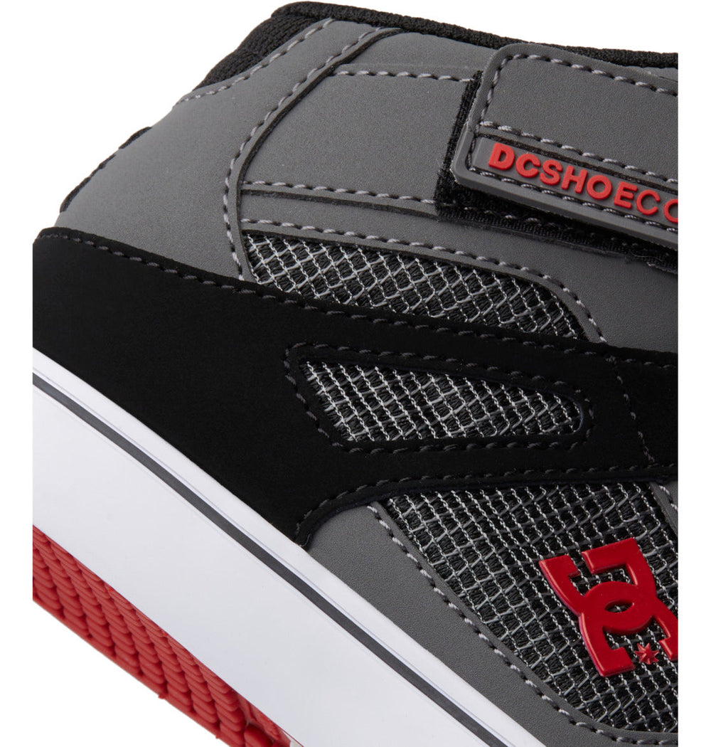 Pure High Elastic Lace High-Top Shoes - Red/Heather Grey