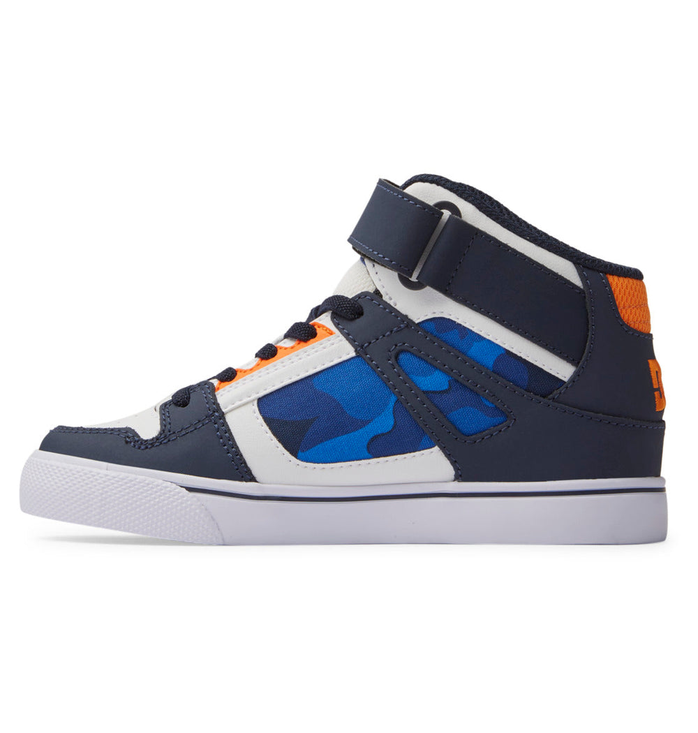 Pure High Elastic Lace High-Top Shoes - Shady Blue/Orange