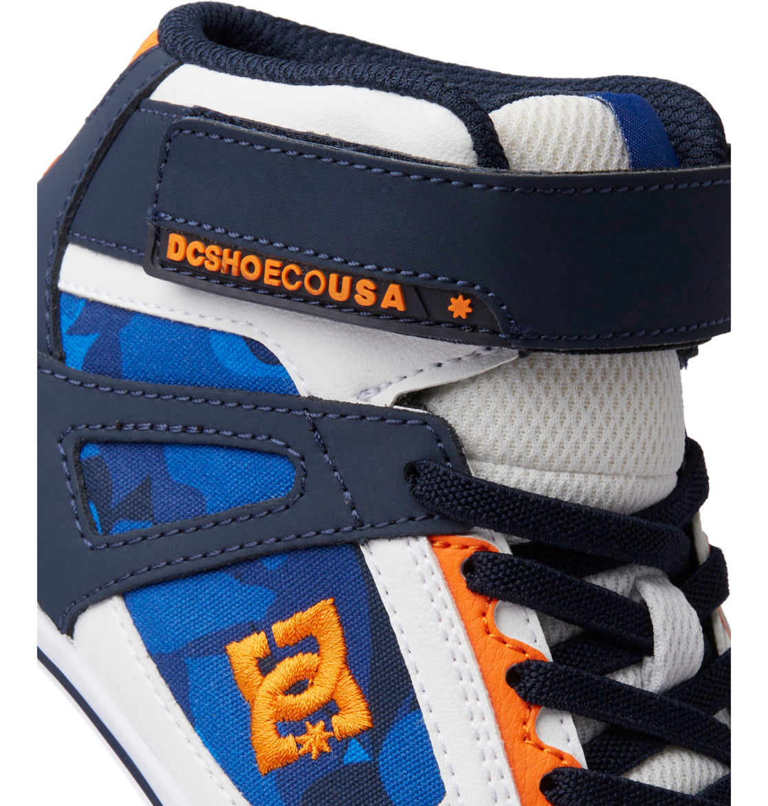 Pure High Elastic Lace High-Top Shoes - Shady Blue/Orange