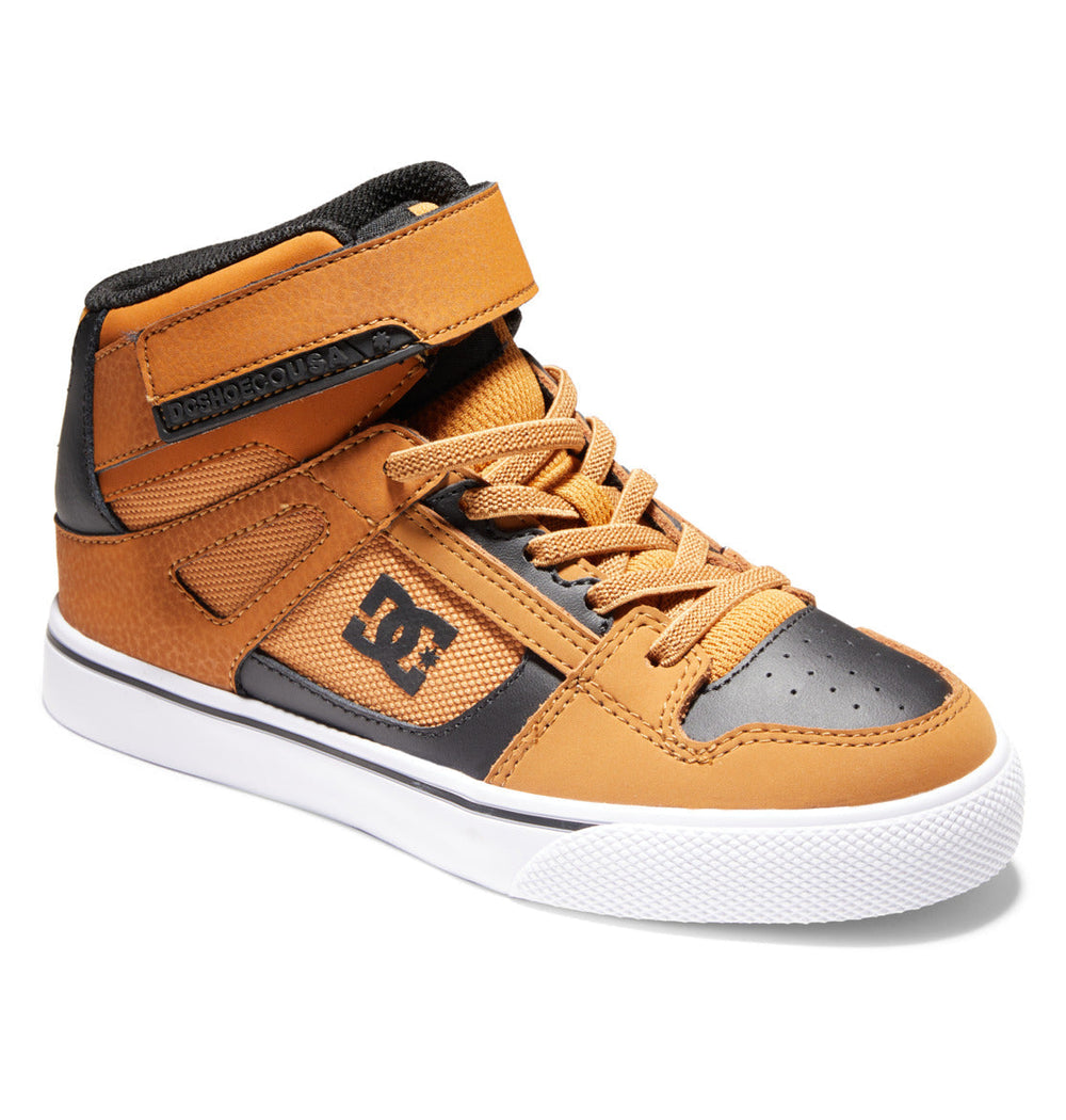 Pure High Elastic Lace High-Top Shoes - Wheat/Black