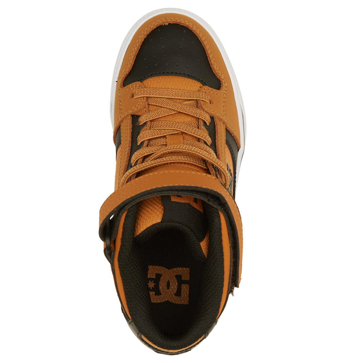 Pure High Elastic Lace High-Top Shoes - Wheat/Black