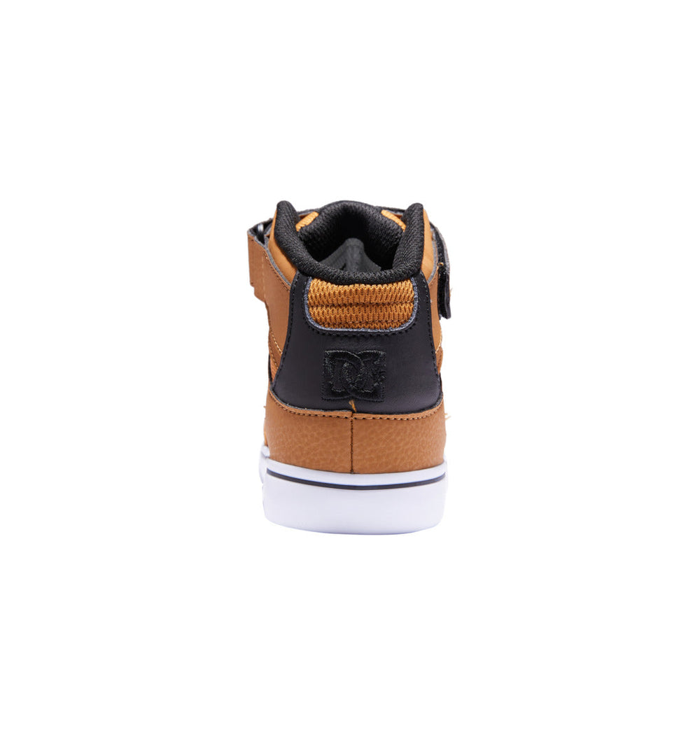 Pure High Elastic Lace High-Top Shoes - Wheat/Black