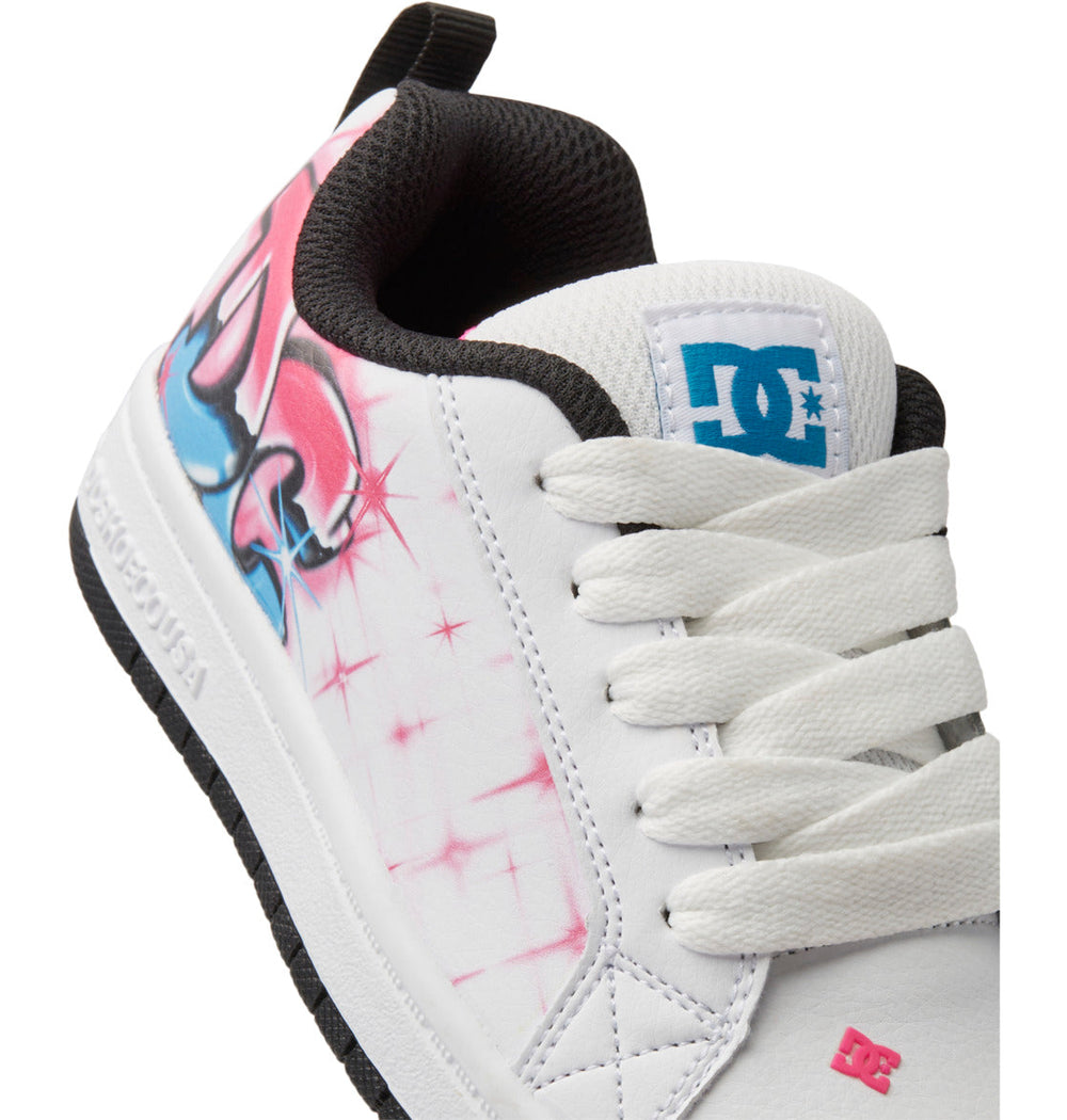 Graffiti Print Court Graffik Shoes - Bright Rose