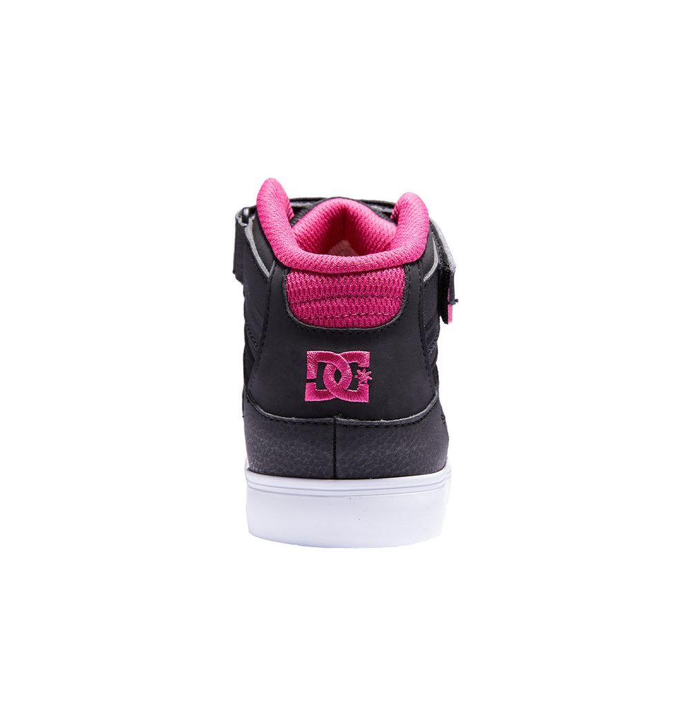 Pure High Elastic Lace High-Top Shoes - Black/Pink/Black
