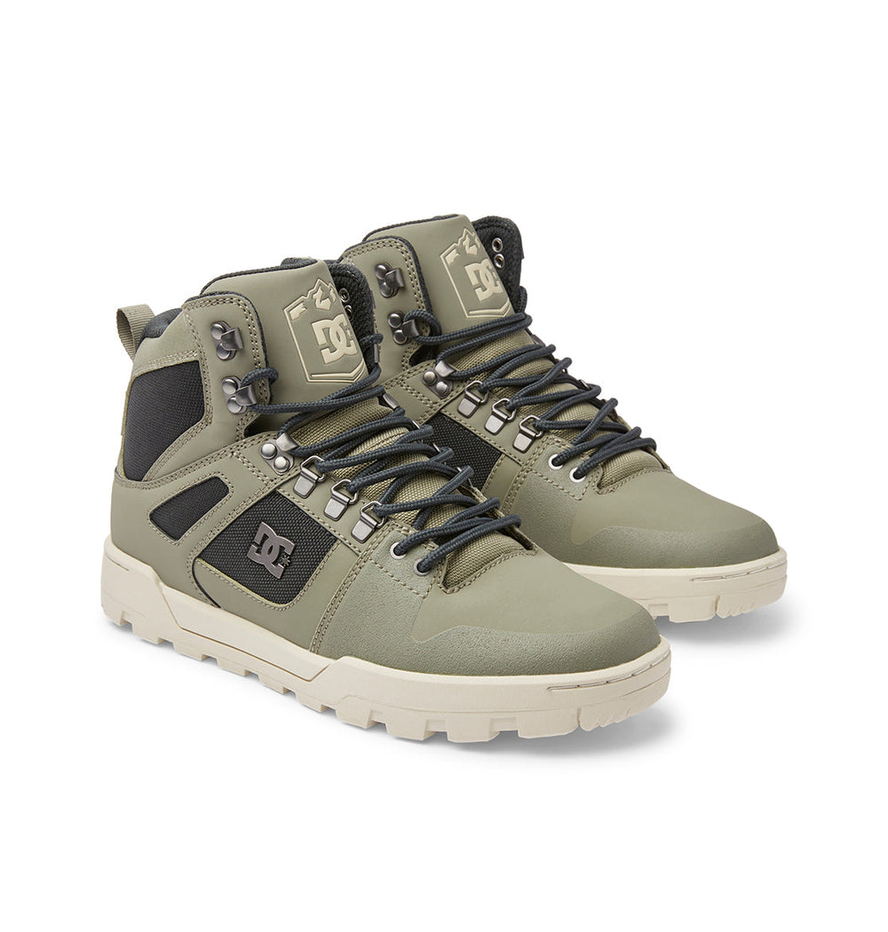 Pure High-Top Water-Resistant Winter Boots - Green/Black/White