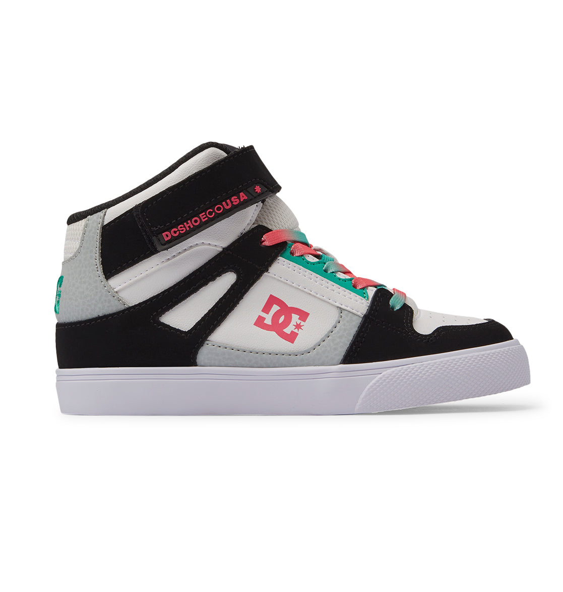 Pure High-Top Elastic Lace High-Top Shoes - Black/Blue/Pink