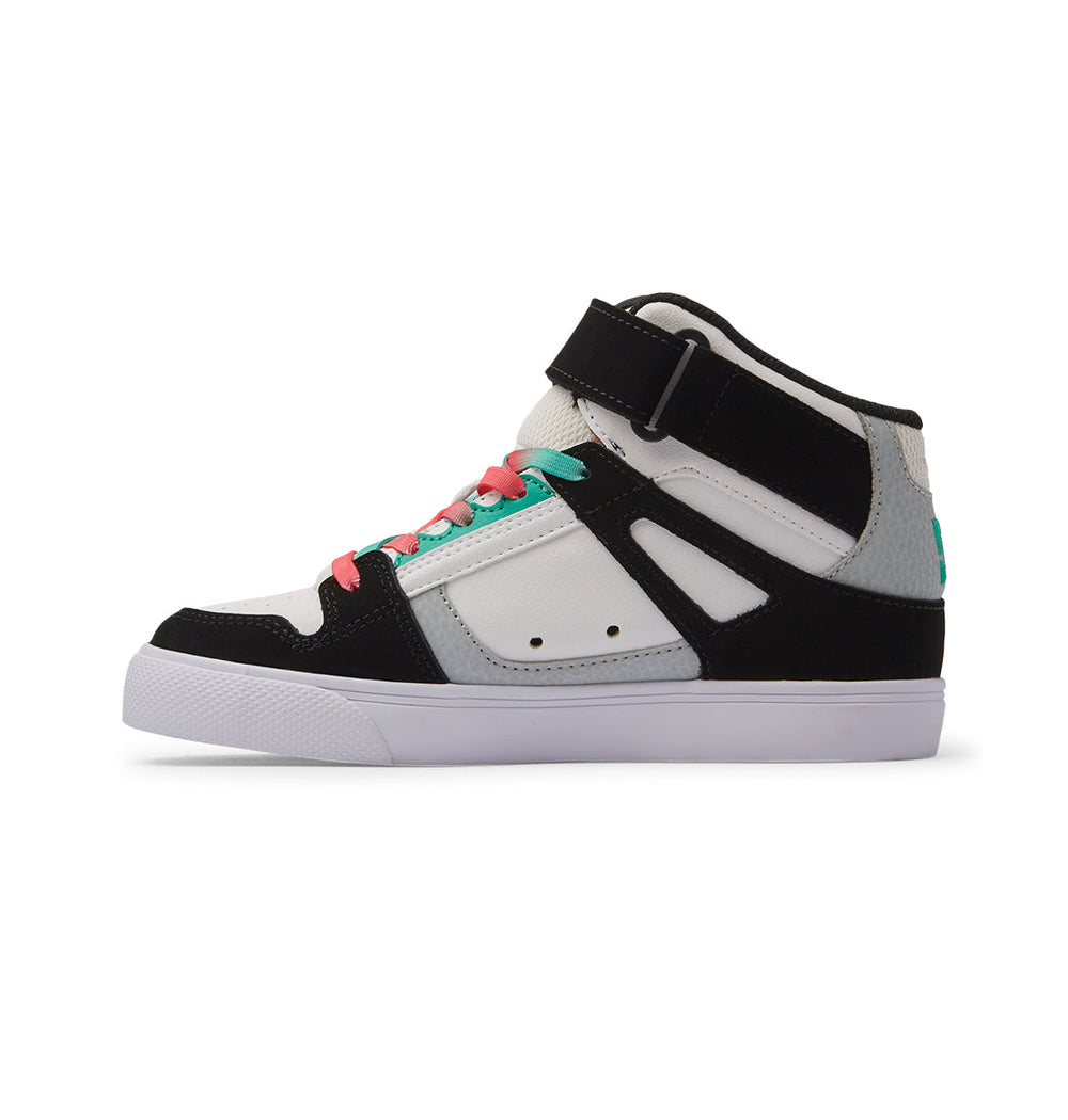 Pure High-Top Elastic Lace High-Top Shoes - Black/Blue/Pink