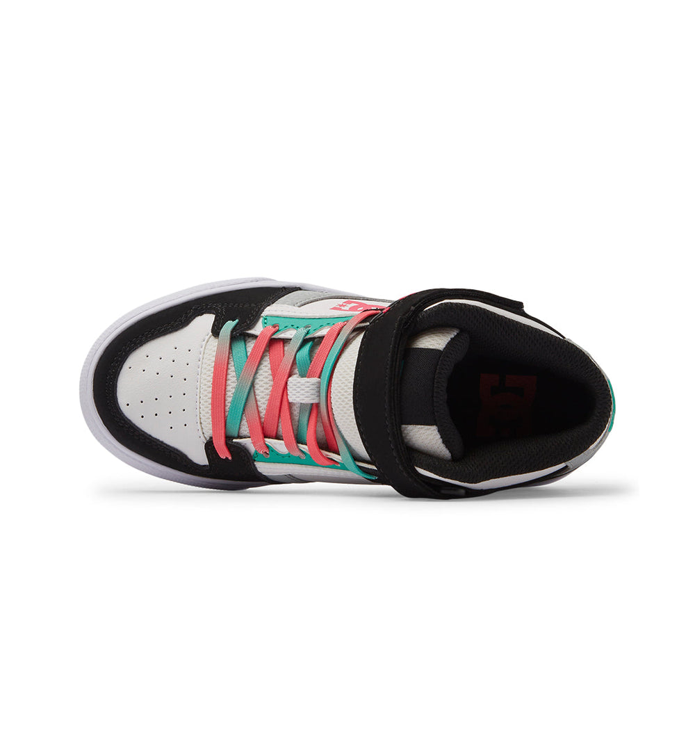 Pure High-Top Elastic Lace High-Top Shoes - Black/Blue/Pink