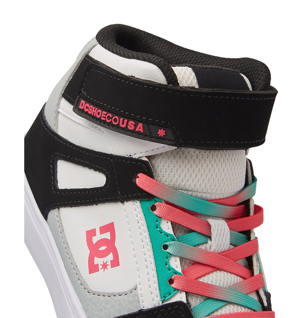 Pure High-Top Elastic Lace High-Top Shoes - Black/Blue/Pink